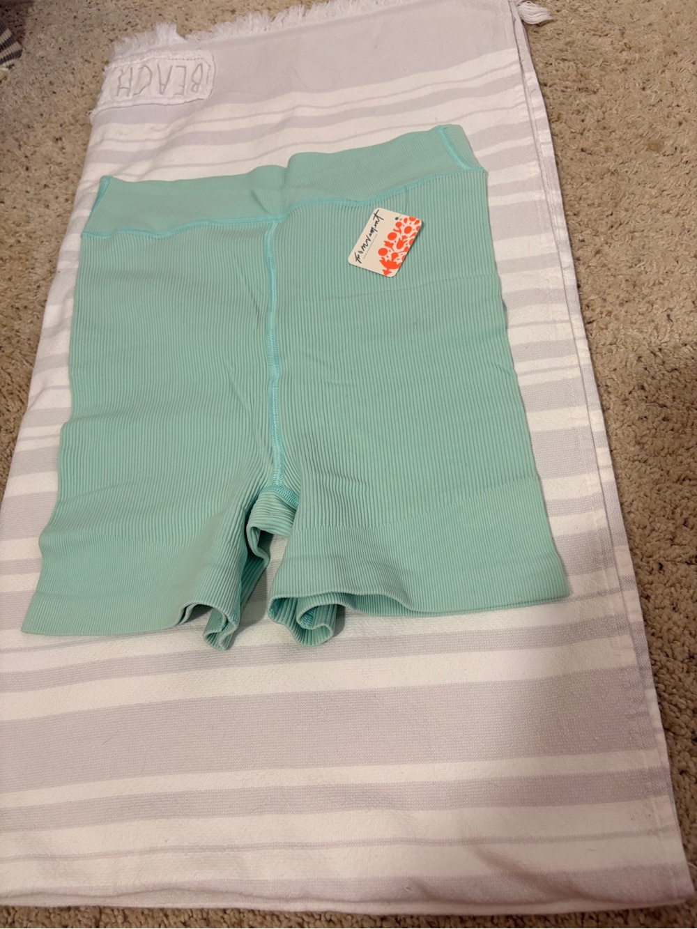 Women’s Ribbed Bike Shorts - Mint